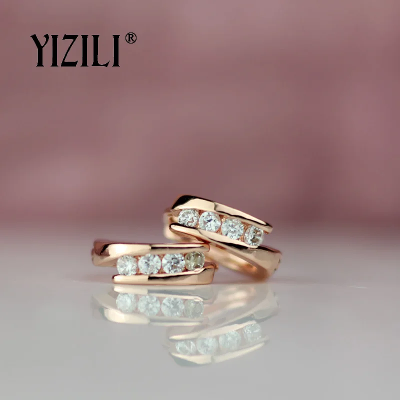YIZILI,, 585, серьги из розового золота, Круглые, натуральный циркон, висячие, висячие серьги, висячие серьги, модные ювелирные изделия, свадебные, A055