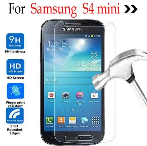 

2pcs For Samsung Galaxy S4 mini Tempered glass Screen Protector Cover On Samsung Galaxy S4 mini i9190 S4mini i9198/i9192/i9195