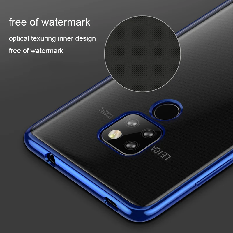 SRHE For Huawei Mate 20 Case Cover Mate20 Pro Transparent Plating Soft TPU Silicone Back |