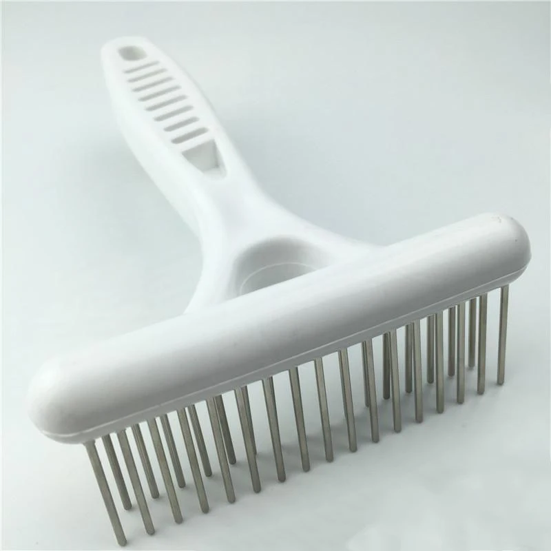 1 шт. Необычные Pet Уход собаки гребень белый двухрядные Нержавеющая сталь грабли