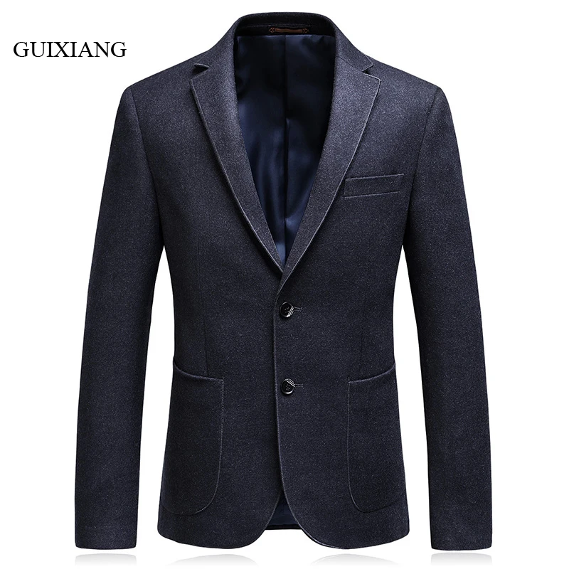 

2019 New Arrival Spring And Autumn Style Men High-end Boutique Blazers Business Casual Solid Slim Men Woolen Suit Jacket M-4XL