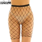 Женское прозрачное Прозрачное нижнее белье iiniim, облегающие леггинсы до колена с высокой талией, клубная одежда