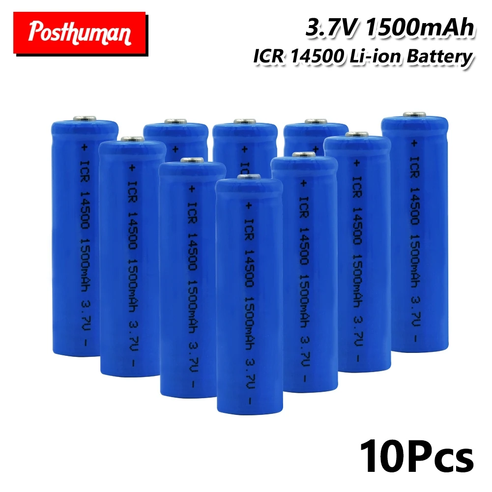 10 pieces 1/2/4/6/8/10x ICR 14500 1500mah литий-ионные аккумуляторы 3,7 V Вольт 14500 литиевая батарея для Камеры Фонарь игрушка с Чехол - Цвет: 10 pieces