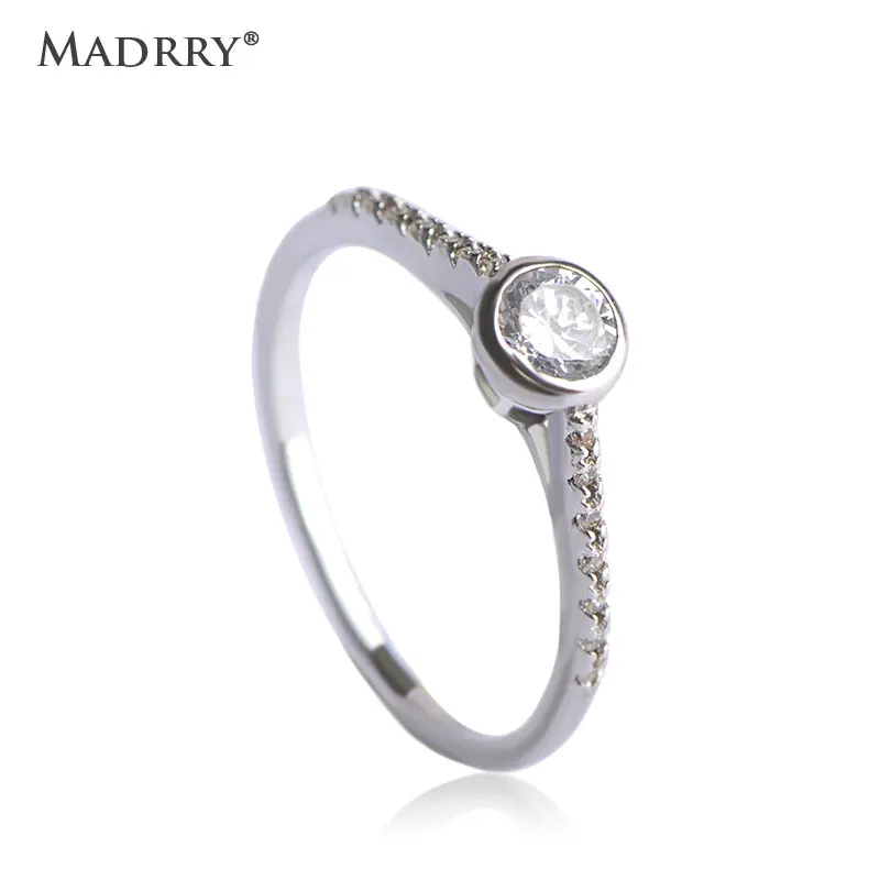 Blucome Простой Круглый Тонкий Обручальные Кольца Для Женщин Человек Циркон Медь