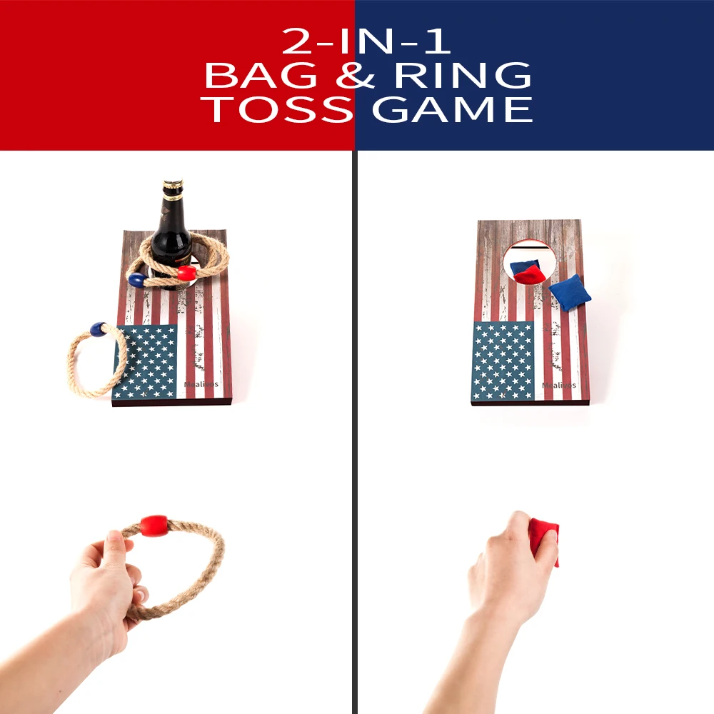 Mealivos США настольный мини Cornhole игра 2 в 1 сумка & одевание колец шт./компл.|Другие