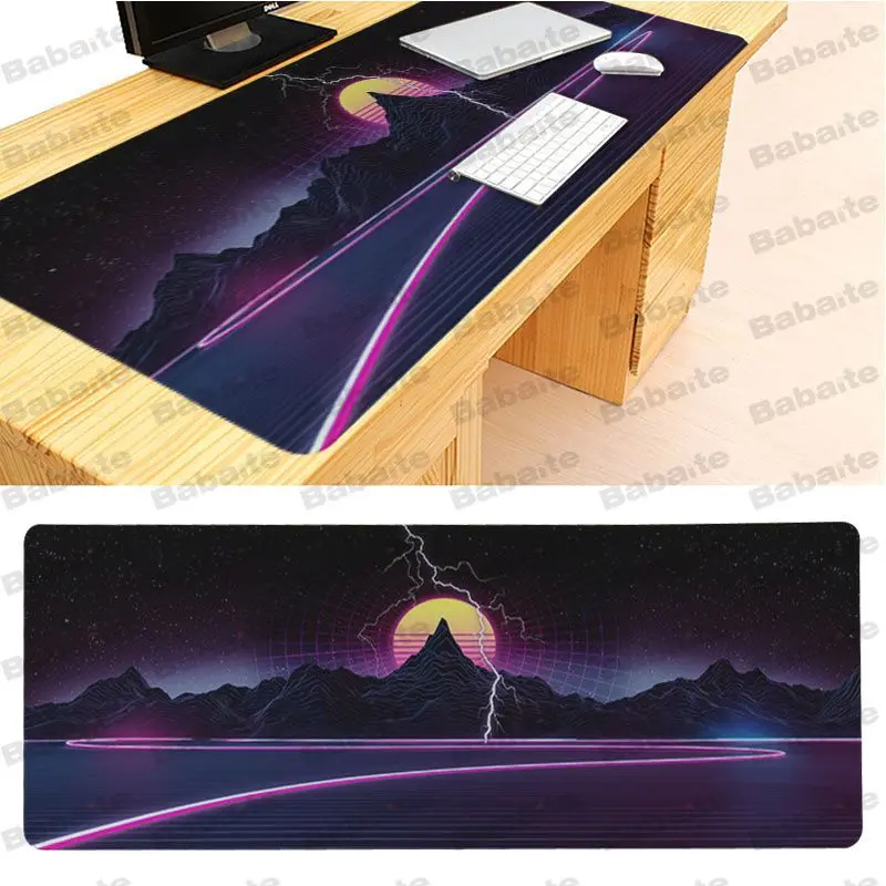 Lock Edge 40X90cm Babaite Synthwave прочный резиновый коврик для мыши Размер для 40x90 см Коврик для компьютерной мыши - Цвет: Lock Edge 40X90cm