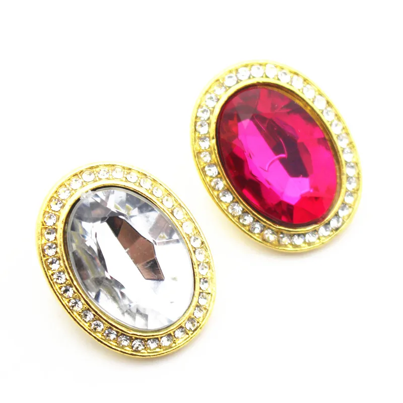 Новинка 10 шт./лот металлические Эллипсы с золотым покрытием и кристаллами