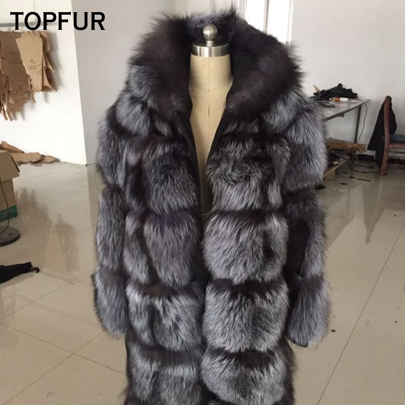 Мужская кожаная куртка с капюшоном TOPFUR роскошная зимняя натуральным мехом лисы