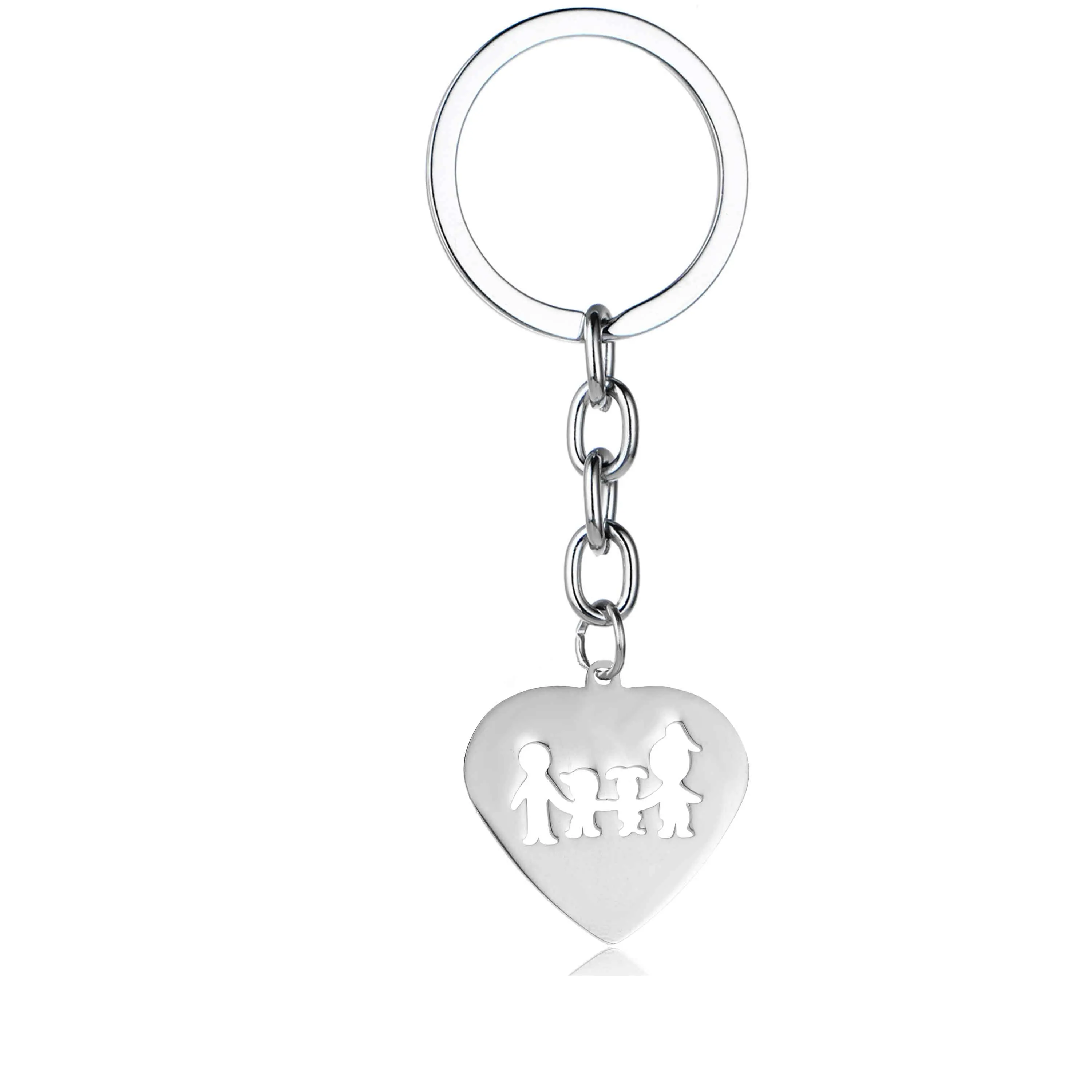 Heart Son Daughter Нержавеющая сталь родители мама папа надпись «Love Son» дочь сердце талисманы брелок подарки для брелок с дизайном на семейную тематику матери отец Цепочки Кольца Для Ключей - Цвет: Heart Son Daughter
