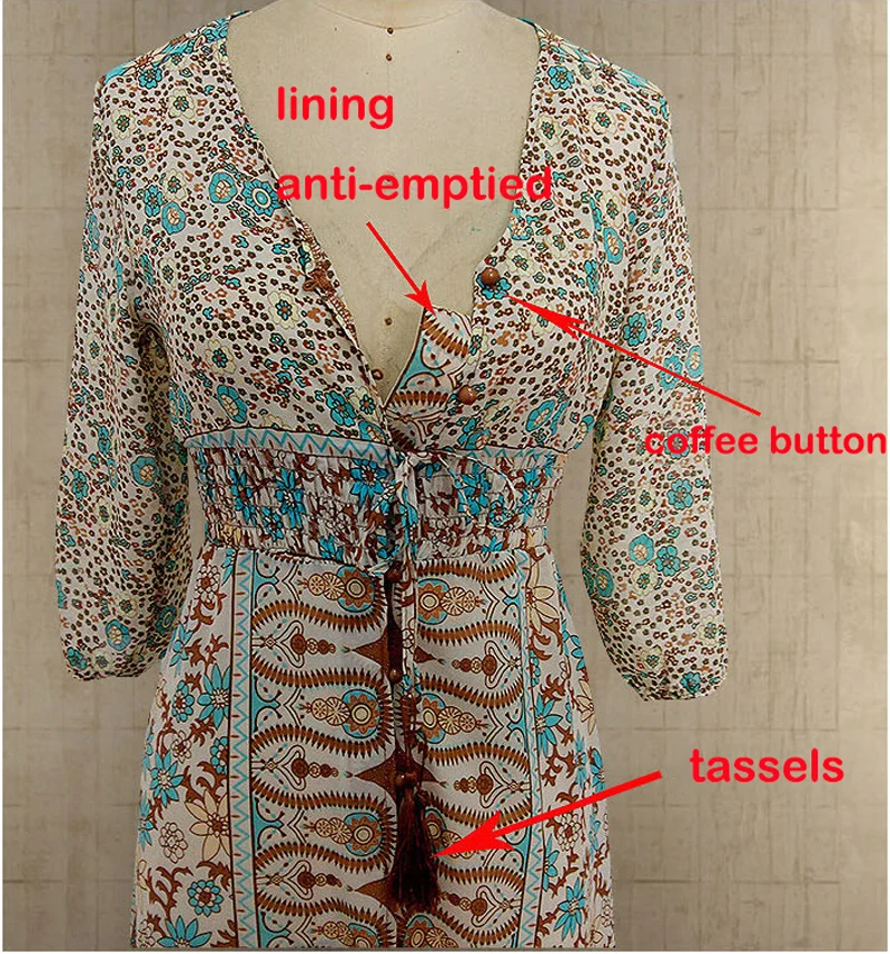 Boho летние женские макси длинное платье с v-образным вырезом Цветочные Сплит