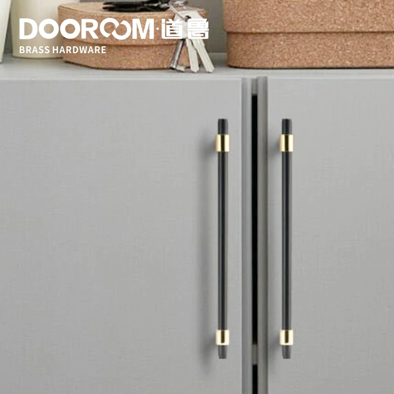 Dooroom латунные мебельные ручки черное золото светильник роскошный современный скандинавский ящик шкаф комод Длинные ручки шкафа тянет
