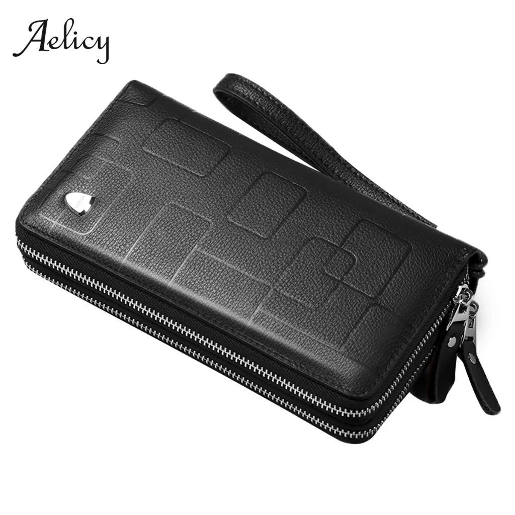 Мужские кошельки Aelicy с карманом для монет Длинный кошелек на молнии мужчин клатч
