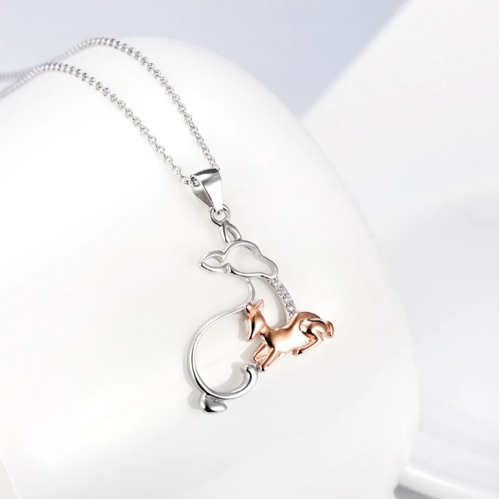 Женское ожерелье из серебра 925 пробы с подвеской в виде оленя|fashion jewelry|jewelry