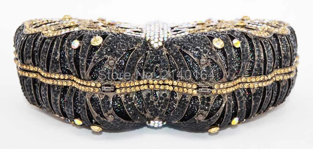 Стильная сумочка-клатч со стразами и бабочками Роскошная вечерняя сумочка с