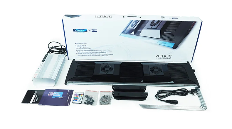 Хит! wifi ZT6600 светодиодный светильник для аквариума с регулируемой яркостью для коралловых рифов, растений, полный спектр морских аквариумов, Светодиодная лампа US/DE
