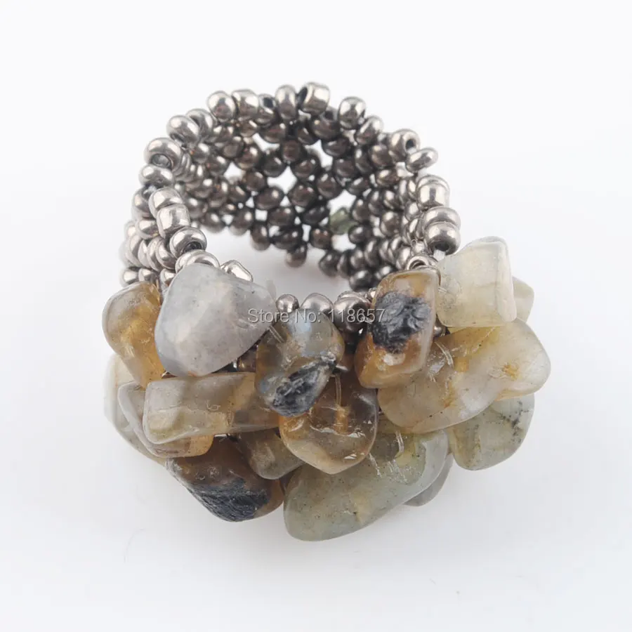 Бесплатная доставка натуральный камень из лабрадоирта бисер растягивающееся