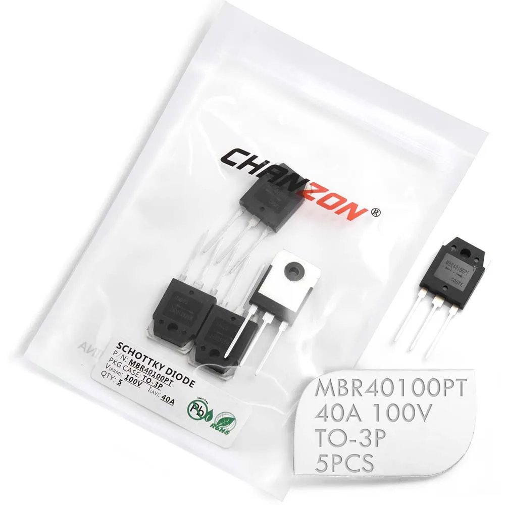 

(5 шт.) MBR40100PT диоды Выпрямительного барьера Шоттки 40 А 100 в фотоэлемент (фотоэлемент) 40 ампер 100 Вольт MBR40100 PT