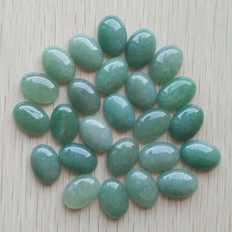 green aventurine Натуральный овальный камень в форме Кабошона 13x18 мм смешанные бусины для изготовления ювелирных изделий 50 шт./лот - Цвет: green aventurine