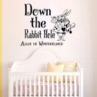 Наклейки на стену с цитатами Алиса в стране чудес, высказывания с отверстиями в виде кролика, питомника, спальни, общежития, домашний декор K548