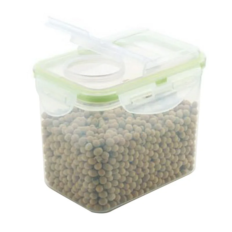 1.1L green Hoomall 1 шт. 4L/2.5L/1.1L квадратные пластиковые резервуары для хранения зерновых, Диспенсер, контейнеры для хранения зерновых продуктов, кухонная коробка для хранения - Цвет: 1.1L green