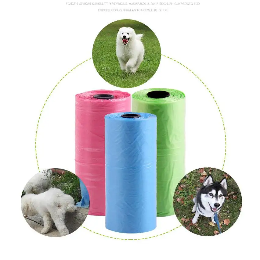 

15pcs Dog Cat Poop Bag Degradable Pet Garbage Bag Suitable for All Pets Outdoor Home Cleaning Bag Random Color