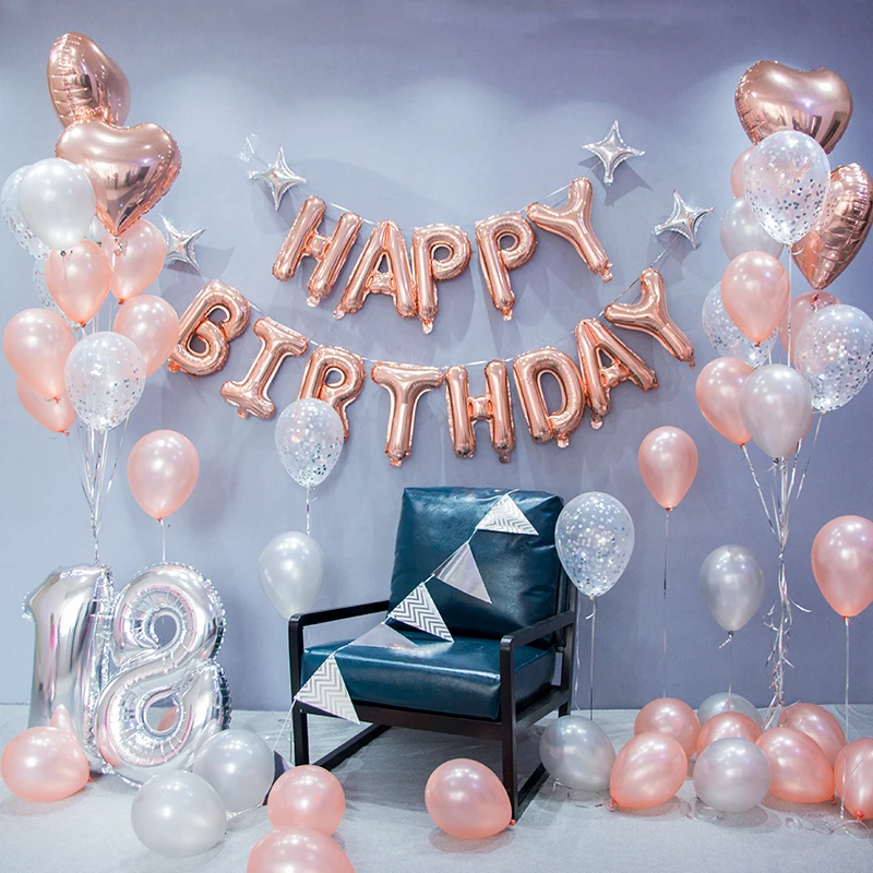 

Amawill Happy Birthday 16inch Inflatable Aluminum Foil Balloon Baby Shower Balloon Children's Birthday Party Decorations Kids 7D