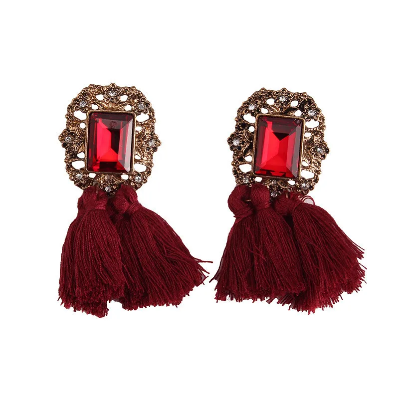 Crystal tassel bohemian earrings 2018 for women fashion jewelry drop | Украшения и аксессуары