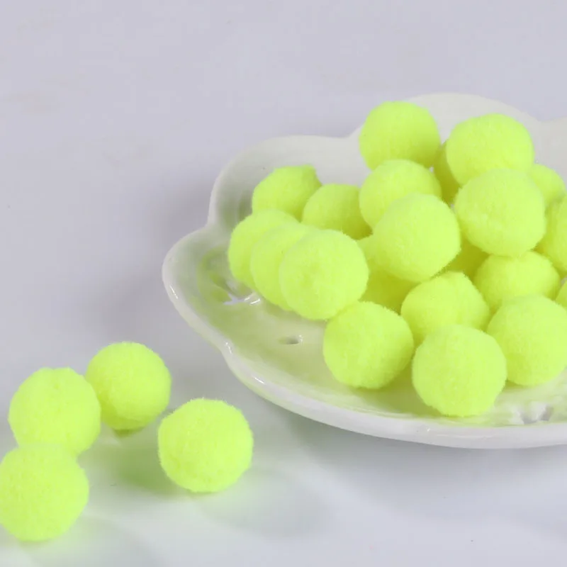 20 Fluorescent green Помпон мини пышная Нижняя помпоны пушистые с плюшевой подкладкой для детей, куртка для девочек, игрушки, ручная работа, Свадебный декор DIY товары для шитья и рукоделия 8/10/15/20/25/30 мм - Цвет: 20 Fluorescent green