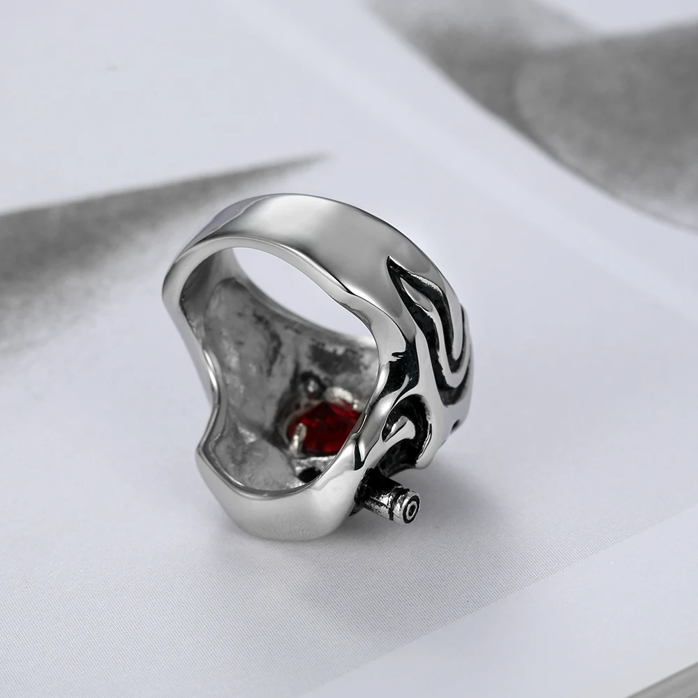 Панк Для Мужчин's сигары черепа Серебряный Цвет черный красный фианит циркон
