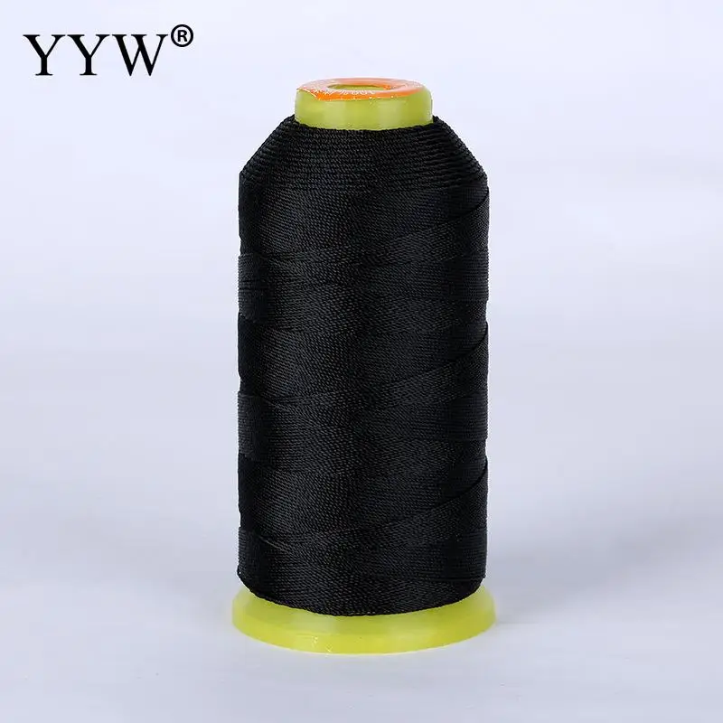 black YYW 1,5 мм Набор для изготовления ювелирных украшений вручную шнур нить шелковая нить для бисера Жемчужная Нить 100 м Катушка нейлоновый шнур провод бижутерия нить - Цвет: black