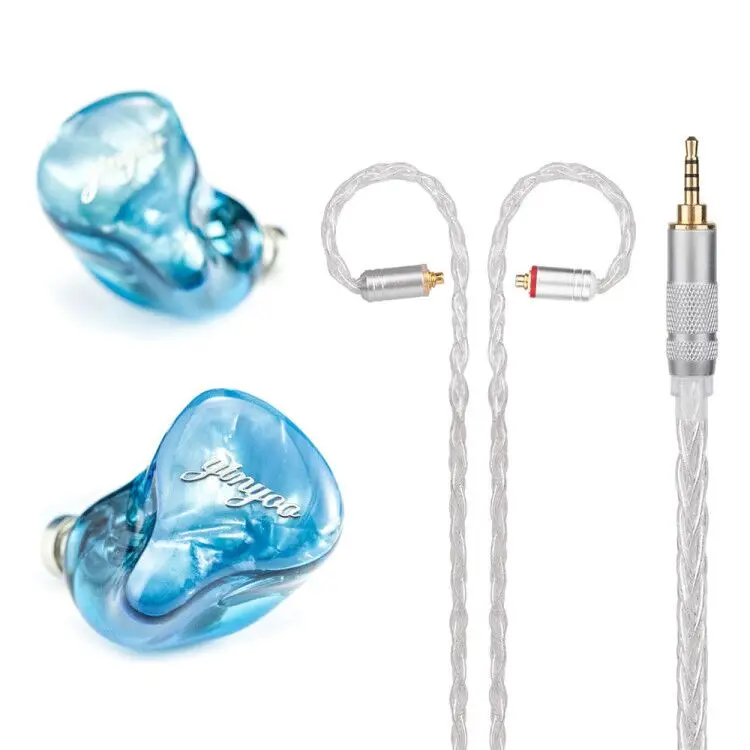 Blue with 2.5 MMCX Missaudio Yinyoo HQ5 5BA наушники вкладыши на заказ сбалансированные арматурные вокруг уха наушники с MMCX такой же, как QDC оболочки - Цвет: Blue with 2.5 MMCX
