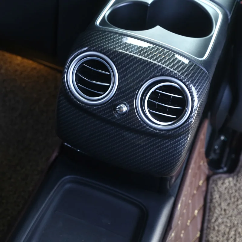 Для Mercedes Benz E Class W213 ABS углеродного центральный подлокотник заднего сиденья хранения Панель AC декоративная рамка выпускного отверстия Накладка