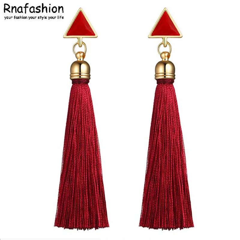 

Модные богемные Винтажные серьги с треугольными кисточками, ювелирные изделия для женщин и девушек, лучший подарок