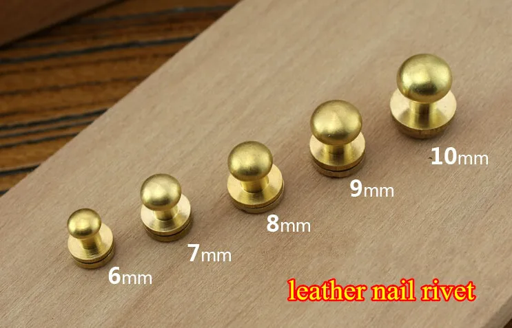 7 мм кожаный латунный прочный ремень ремесло твердый винт/заклепка для