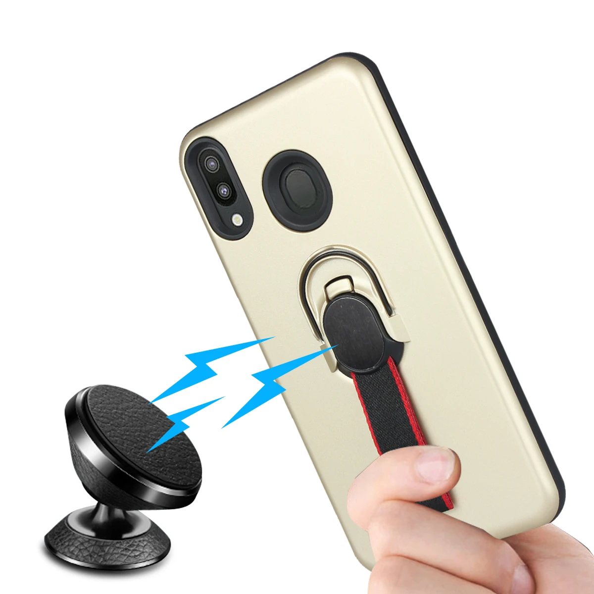 Для Samsung Galaxy A10 A20 A30 A40 A50 A70 Чехол Жесткий ПК с подставкой кольцо защитный чехол на