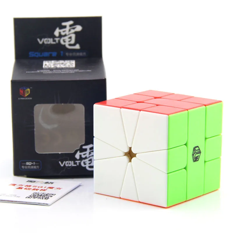 Многоцветный Qiyi mofangge квадратный 1 XDM X-Man Дизайн Вольт кв 1 Magic Cube SQ1 Скорость кубики для профессиональных Логические игрушки для детей-Раскрашенная - Цвет: Многоцветный