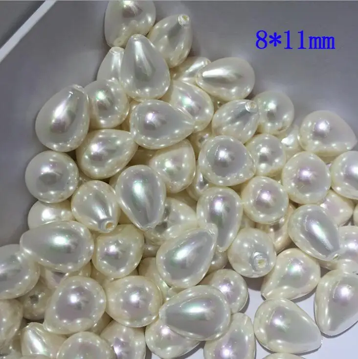 Оптовая продажа натуральных шариков ракушек в форме капли воды с полуотверстием