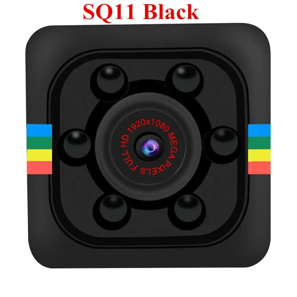 SQ11 Black Мини-камера SQ13 SQ11 SQ16 SQ19 1080P с сенсором, портативная видеокамера безопасности, маленькая камера с секретной камерой espia, поддержка скрытой TFcard - Цвет: SQ11 Black