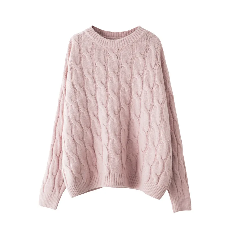 Autumn winter sweater 2018 female knit bottom shirt Pullover women sweaters Vintage twist loose thick candy color lazy pullover | Женская