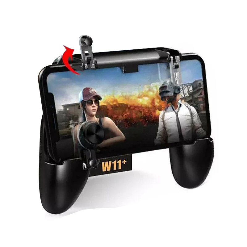 Мобильный игровой контроллер W11 + PUBG Free Fire металлический джойстик геймпад L1R1 для