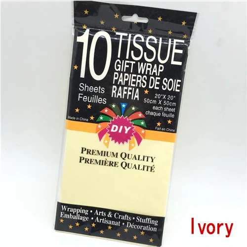 Ivory 49*49 см тканевая бумага цветочный оберточная бумага цветок 10 шт./лот украшение дома праздничные и вечерние Свадебная подарочная упаковка поставки - Цвет: Ivory