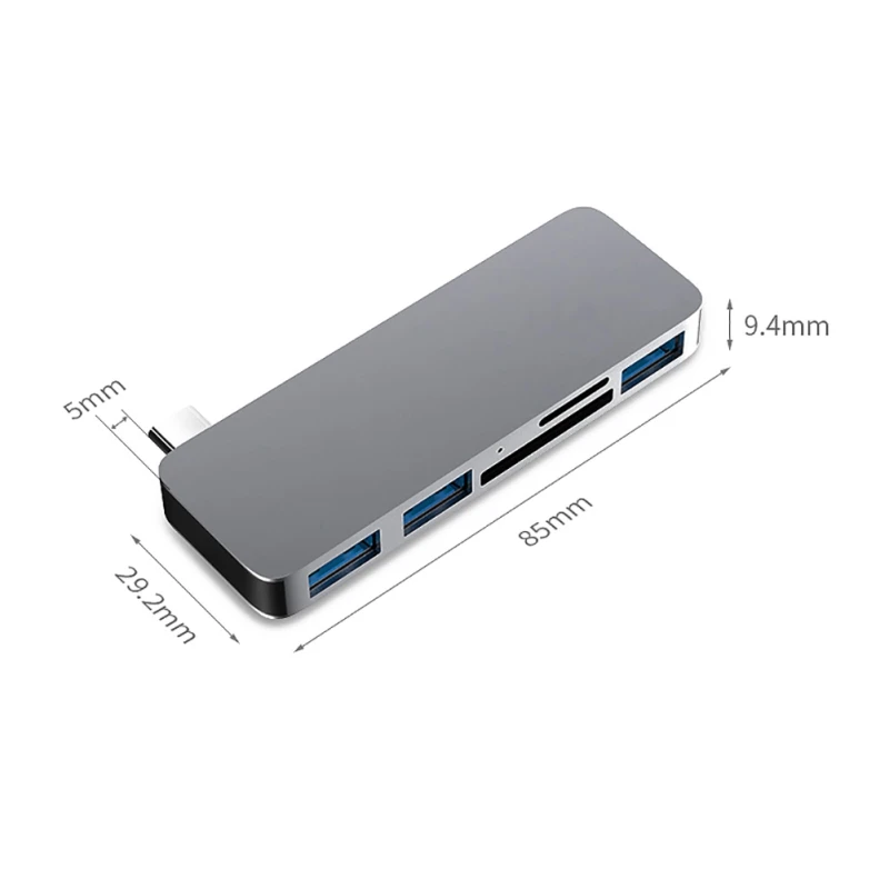 Портативный USB 3 0 концентратор адаптер Type C конвертер с SD/Micro SD кардридер для MacBook