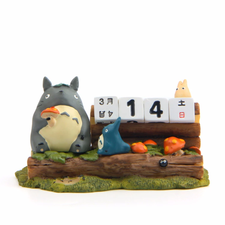 Kawaii 5 7*10 8 см календарь Totoro смоляные фигурки игрушки Тоторо Коллекционная модель
