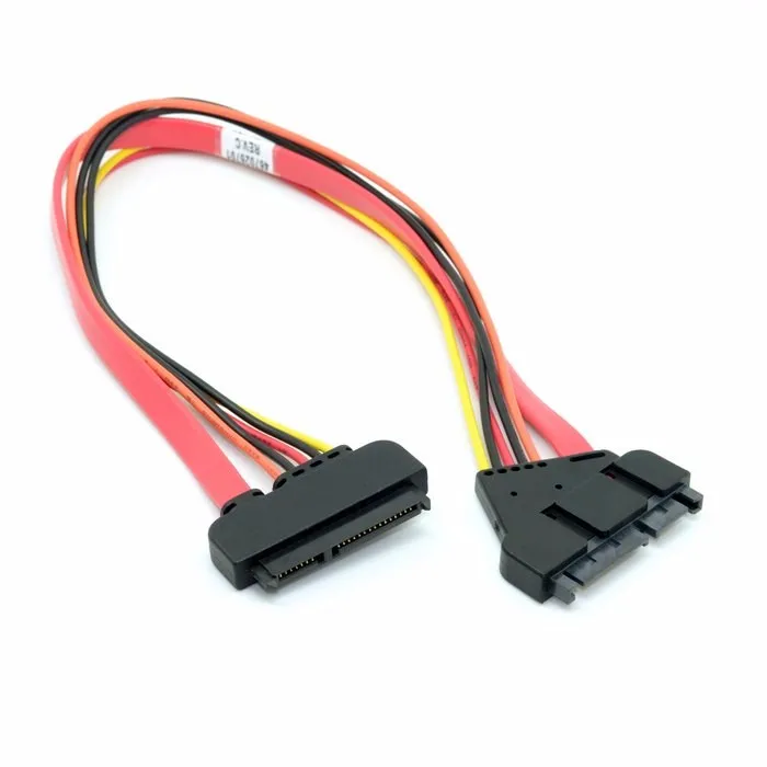 Красный цвет SATA 3 III 0 7 + 15 22 Pin p кабель удлинитель для передачи данных питания 30 см