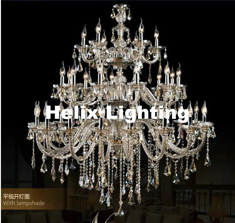 

Newly Modern D1500mm H2000mm 48L crystal Luxury Champagne light K9 Fashion Chandelier Crystal Top Grade K9 Chandelier Lighting
