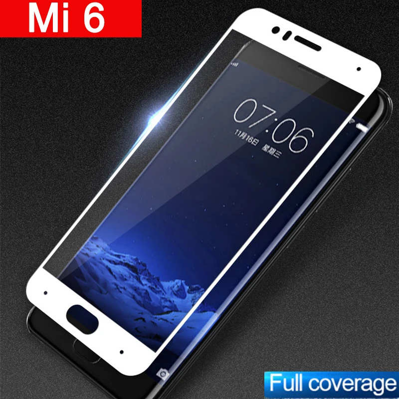 Стекло для xiaomi 6 черное закаленное стекло защита экрана защитное на Ksiomi Xiomi Xaomi my mi6