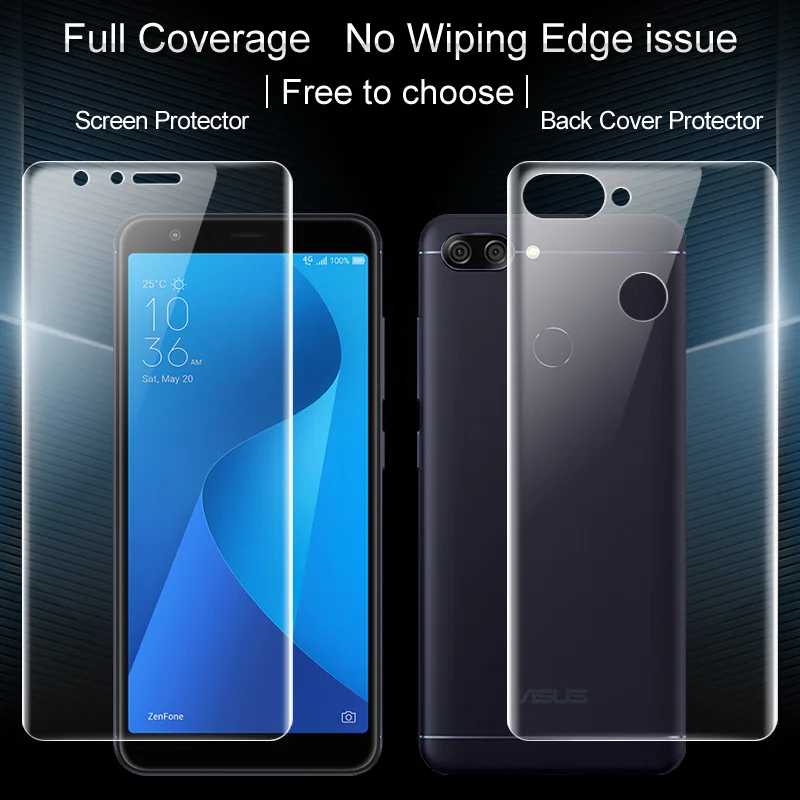 2 шт. упаковка IMAK СПС Asus Zenfone Max плюс M1 Экран протектор полный охват спереди + сзади