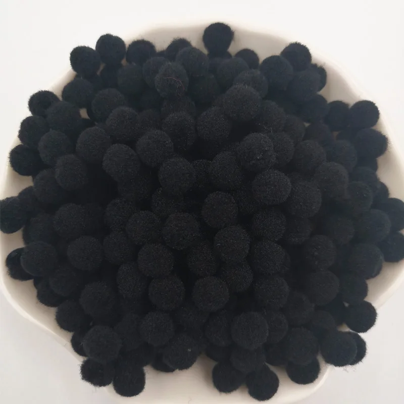 Black 100 шт./пакет 10/15/20/25 мм Мини пышная Нижняя Pom Poms помпонами ручной работы для детей игрушки свадебный Декор DIY товары для шитья и рукоделия - Цвет: Black