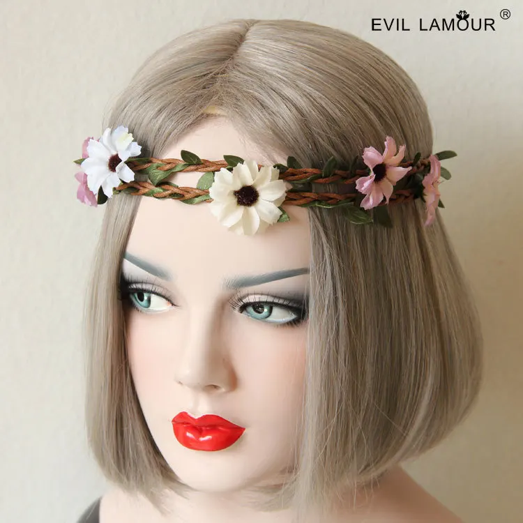 Женская повязка на голову с цветами и листьями 4 цвета|flower crown headband|crown headbandfashion