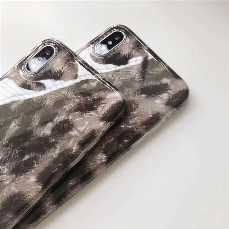 JIBAN Ретро Леопардовый принт чехол для телефона iphone XS Max Модный IMD TPU задняя крышка X